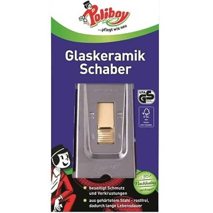 Poliboy Glaskeramikschaber mit versenkbarer Klinge