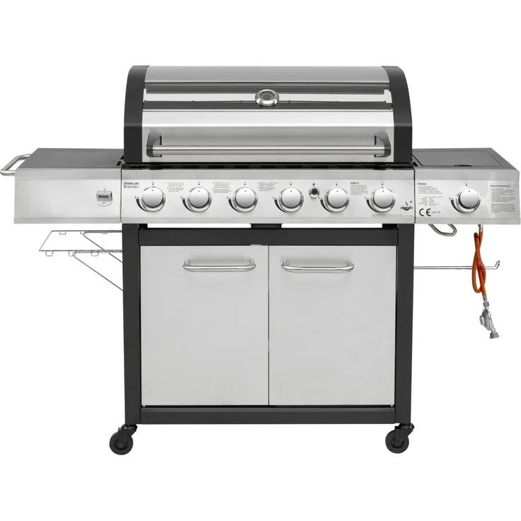 Barbecue El Fuego Edelstahl-Gasgrill Long Beach mit Seitenbrenner BBQ Grill