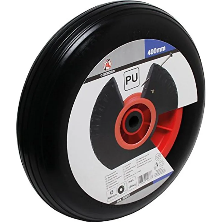 Kraftmann 80655 | Schubkarrenrad | PU, rot-schwarz | 400 mm