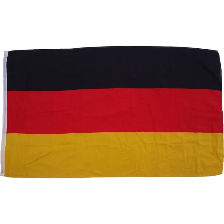 Flagge Deutschland 90 x 150 cm Fahne mit 2 Ösen 100g/m² Stoffgewicht Hissflagge Mast