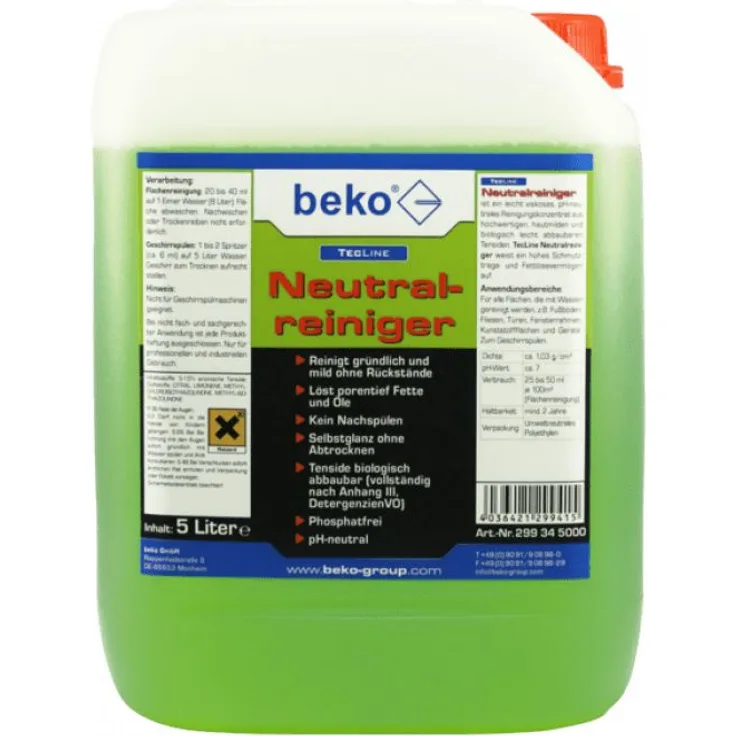 beko TecLine Neutralreiniger - Reinigungskonzentrat, 5 l