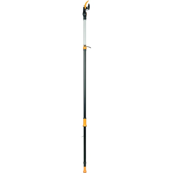 Fiskars PowerGear Teleskop-Schneidgiraffe UPX86 für frische Äste und Zweige, Antihaftbeschichtet, Stahlklinge-Aluminiumstiel, Länge 2,3 Schnittstärke 32 mm, Schwarz-Orange, 1023624