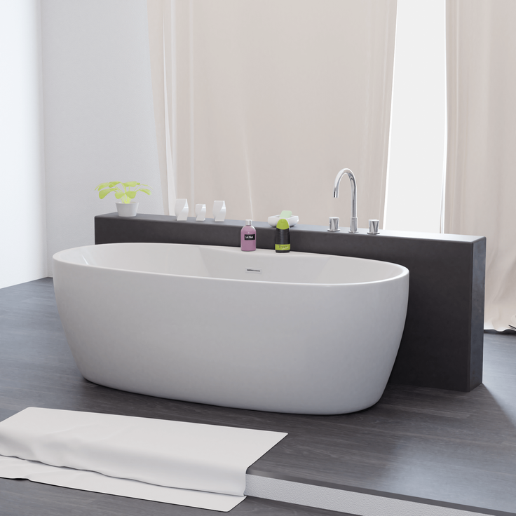 Tronitechnik Freistehende Badewanne Acrylwanne Standbadewanne, Sanitäracryl Anafi
