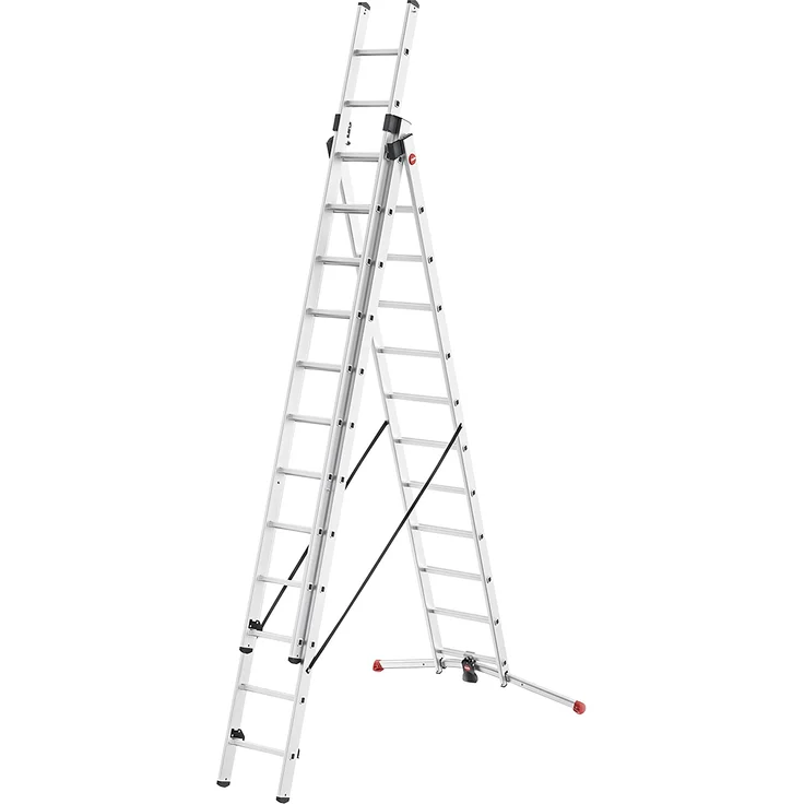 Hailo S100 ProfiLOT, Aluminium Kombileiter 3-teilig, 3x12 Sprossen – Bild 1