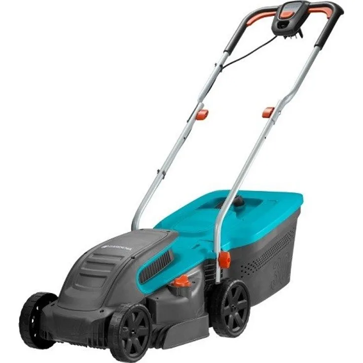 GARDENA PowerMax 1200-32 Elektro-Rasenmäher inkl. Ersatzmesser, Schnittbreite 32 cm - 05032-49, 30 l Fangkorbvolumen