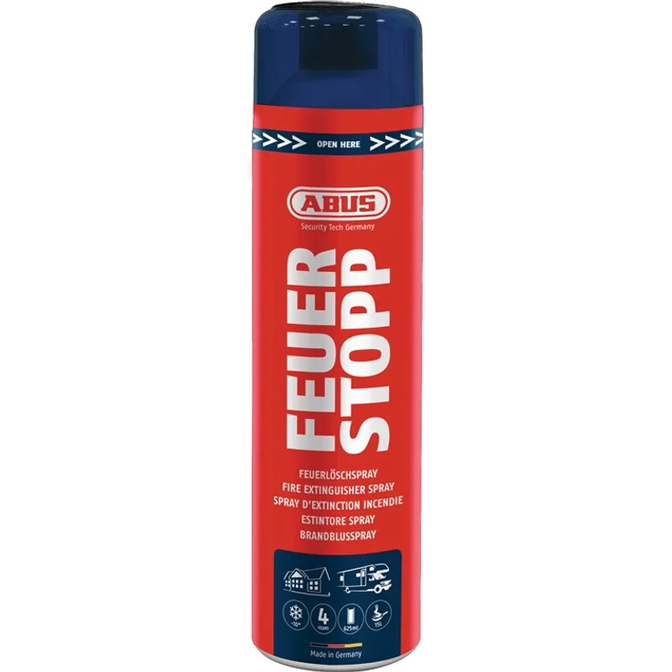 ABUS Feuerlöschspray AFS625 Feuerstopp - Feuerlöscher für Küche, Grill  und Haushalt - hohe Sprühweite - Brandklassen A-B-F rot - 85727 – Bild 1