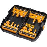 DeWalt 12-tlg. Hartmetall Fräser-Set (mit Anti Kickback Design, Premium Stahlkörper, HM Schneidplatten und austauschbarem Kugellager, inkl. Box) DT90016 - Preisvergleich