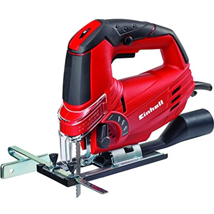 Einhell Stichsäge TC-JS 85 (620 W, max. 85 mm, 45° Schrägschnitt, Hubzahlregelung, 4-Stufen Pendelhub, Absaugadapter, Parallelanschlag, Koffer)