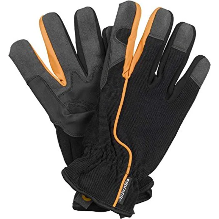 Fiskars Garten-Arbeitshandschuhe, Größe 8, Schwarz-Orange, 1003478 – Bild 1