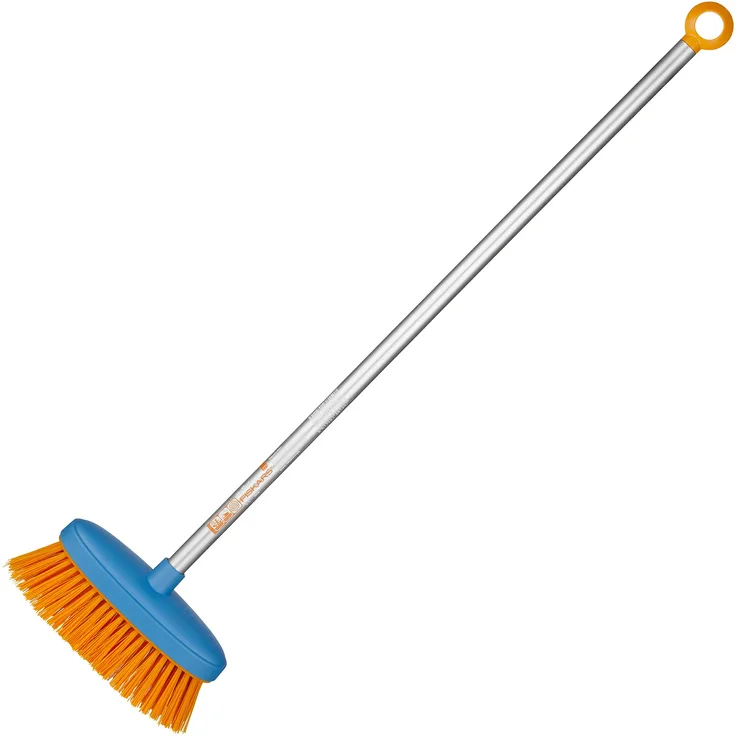 Fiskars Kinder-Besen Länge: 80 cm, Kunststoff-Borsten-Aluminium-Stiel, Blau-Orange, MyFirst Fiskars, 1001418
