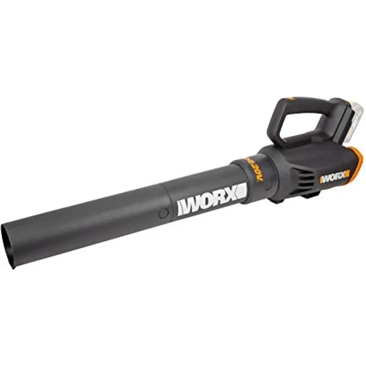 Worx WG547E.9 Akku-Laubbläser 20V-Turbinen-Technologie, Zwei Geschwindigkeitsstufen, Einhandbedinung-Ohne Akku und Ladegerät, 20 V, Schwarz-orange