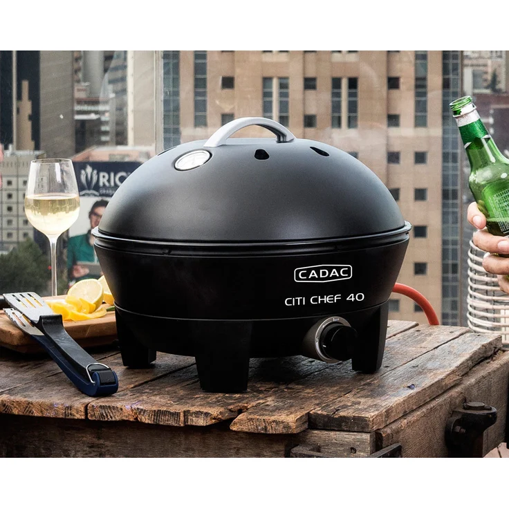 Cadac Citi Chef 40 Black, 30mbar Tragbarer Gasgrill 5610-20-04-EF, Maße 33 x 42,2 x 42,2 cm – Bild 5