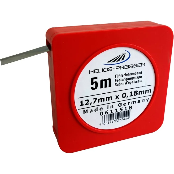 HELIOS-PREISSER Fühlerlehrenband 5 m x 13 mm, inklusive Plastikdose 0,18 mm, 0611518