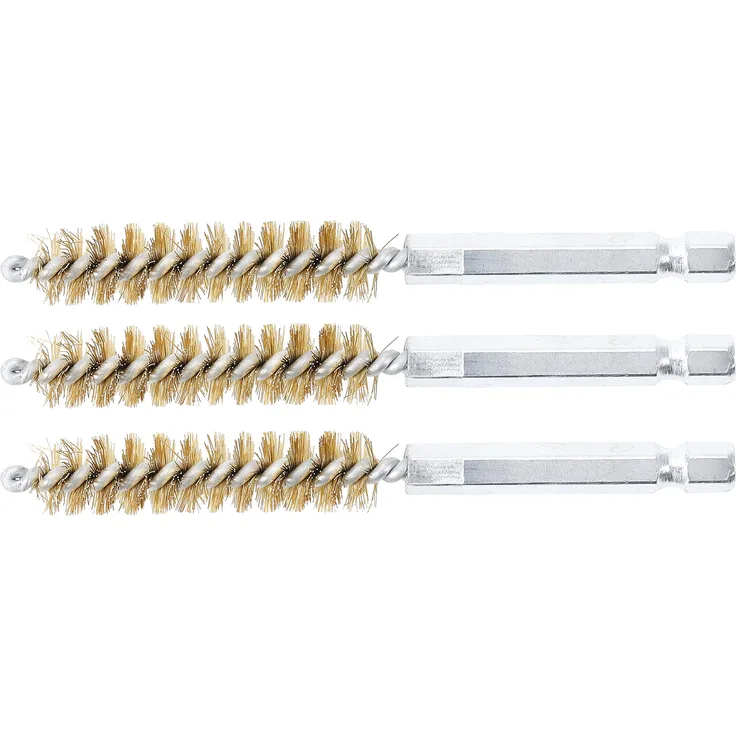 BGS 3078-11-M (1-4'') Messingbürste 11 mm Antrieb Außensechskant 6,3 mm (1-4 Inch) 3-tlg