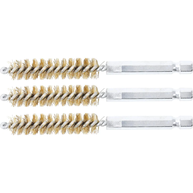 BGS 3078-11-M (1-4'') Messingbürste 11 mm Antrieb Außensechskant 6,3 mm (1-4 Inch) 3-tlg