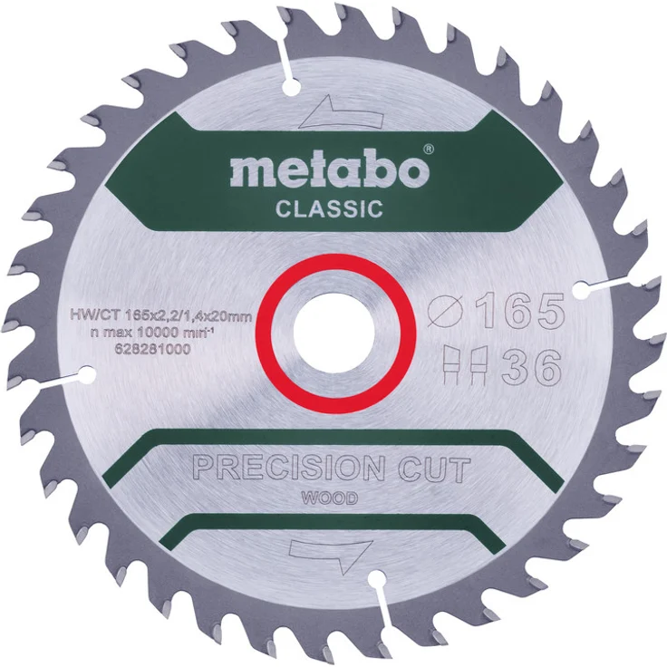 Metabo Sägeblatt precision cut - classic, 165x2,2/1,4x20 Z36 WZ 15° - 628281000