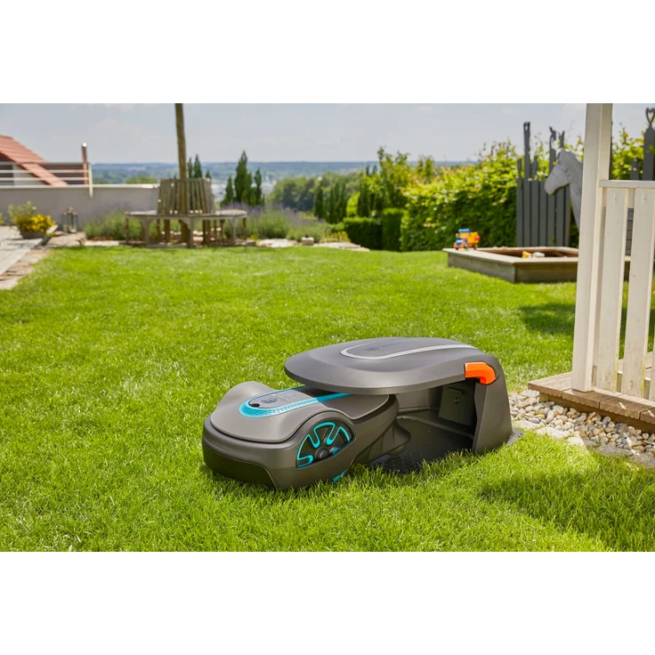 GARDENA Garage für Mähroboter: Garage für Rasenmäher, optimaler Sonnen- und Regenschutz für Rasenroboter und Ladestation (15020-20) – Bild 3