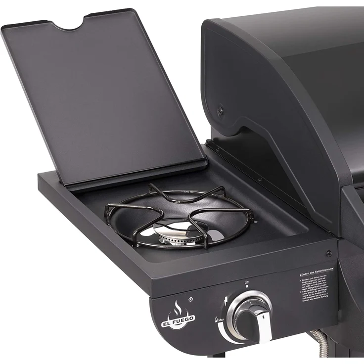 El Fuego Barbecue El Fuego Gasgrill Columbus mit 3 Brenner 1 Seitenbrenner Grillwagen – Bild 4