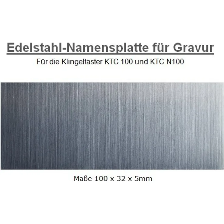 M-E Edelstahl Namensplatte KTC- P32 für Gravur 100 x 32mm