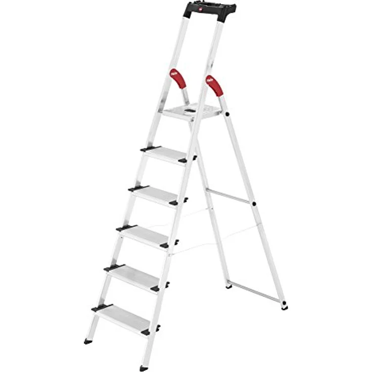 Hailo L80 ComfortLine, Alu-Sicherheits-Stehleiter, 6 Stufen – Bild 1