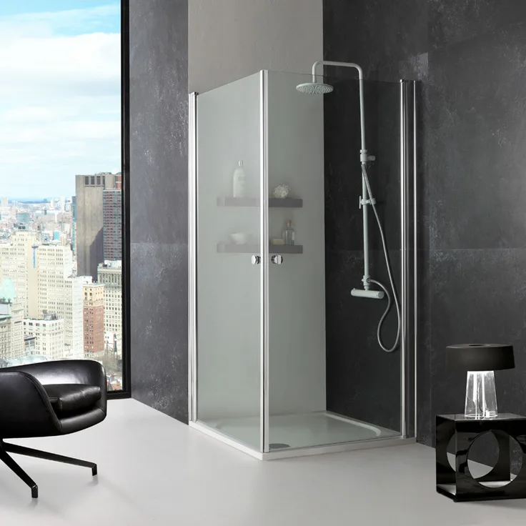 Eckdusche Mit Zwei Anschlagtüren 70 × 70 Cristal