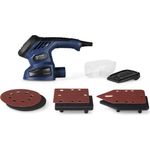 WOLFGANG® 3-in-1 Multischleifer , Dreieickschleifer, Exzenterschleifer und Schwingschleifer , Wechselbare Schleifplatten mit Klettverschluss, Staubfangbehälter und Satz Schleifblätter , 260 Watt