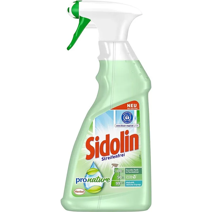 Sidolin Pro Nature Glasreiniger Sprühflasche 500ml Putzmittel Reiniger Reinigen