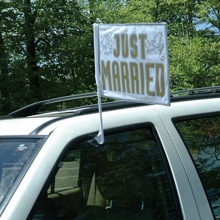 amscan International Just Married Auto Flagge