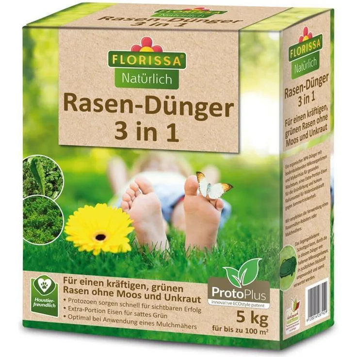 FLORISSA Rasendünger 3in1 Proto Plus, 5 kg