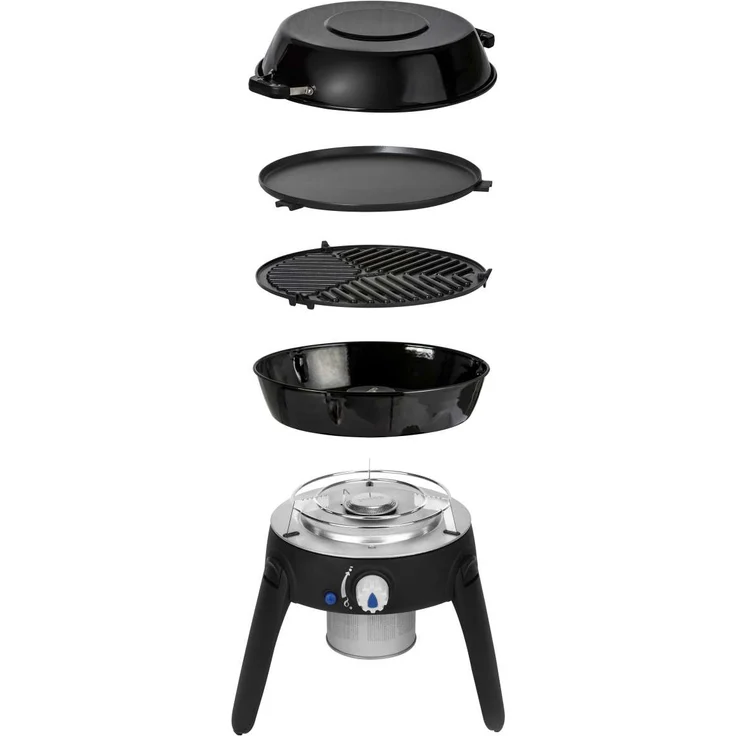 CADAC 2 HP Safari Chef Gasgrill klein, Piezozündung, 22 x 38,8 x 22 cm, mit Transporttasche, mit Grillrost – Bild 1