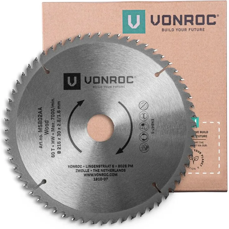Sägeblatt für Kapp- und Tischsägen - 216 mm - 60 Zähne – für Holz – Universal