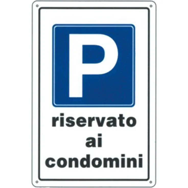 Schild 'Parkplatz für wohnblöcken' aus Wellpappe.