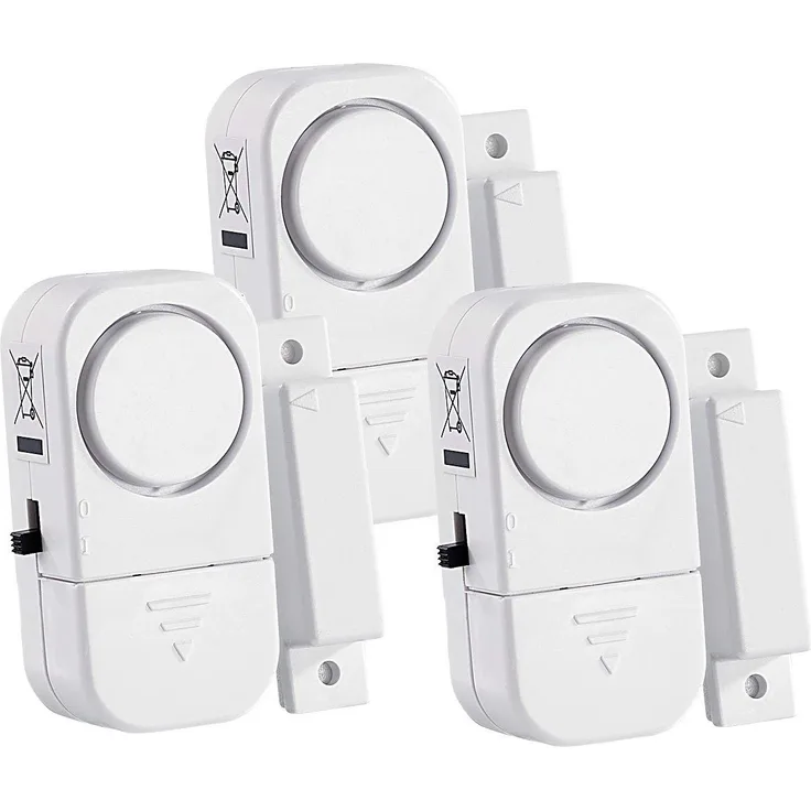 VisorTech Mini Alarmanlage für Tür und Fenster im 3er Set, 95 dB