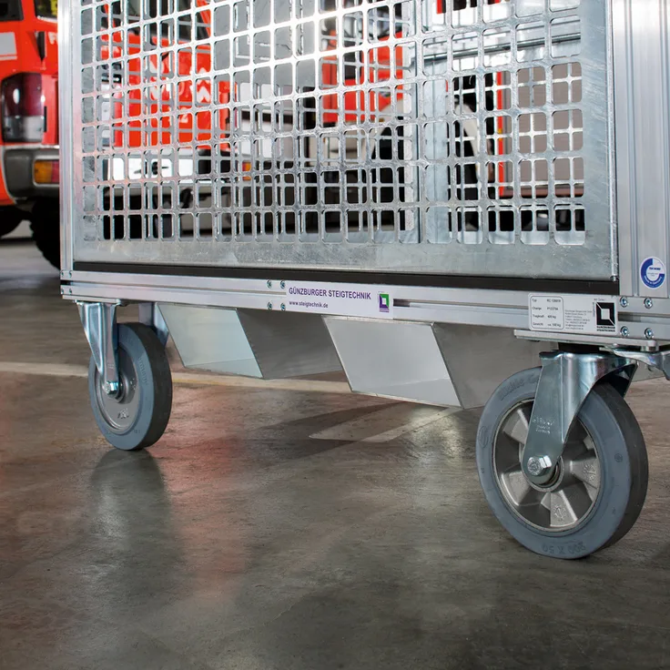 Günzburger Steigtechnik Günzburger Rettungstechnik Stapleraufnahme für Rollcontainer