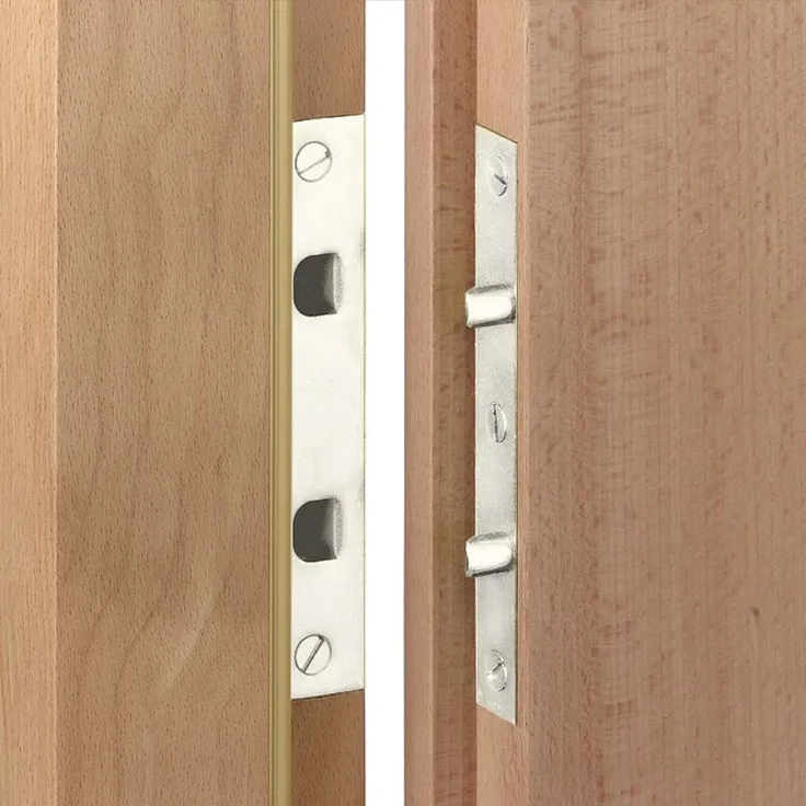 Simonswerk - Türblattsicherung-Set, 140 x 24 x 3 mm eckig, Stahl verzinkt silberfärbig