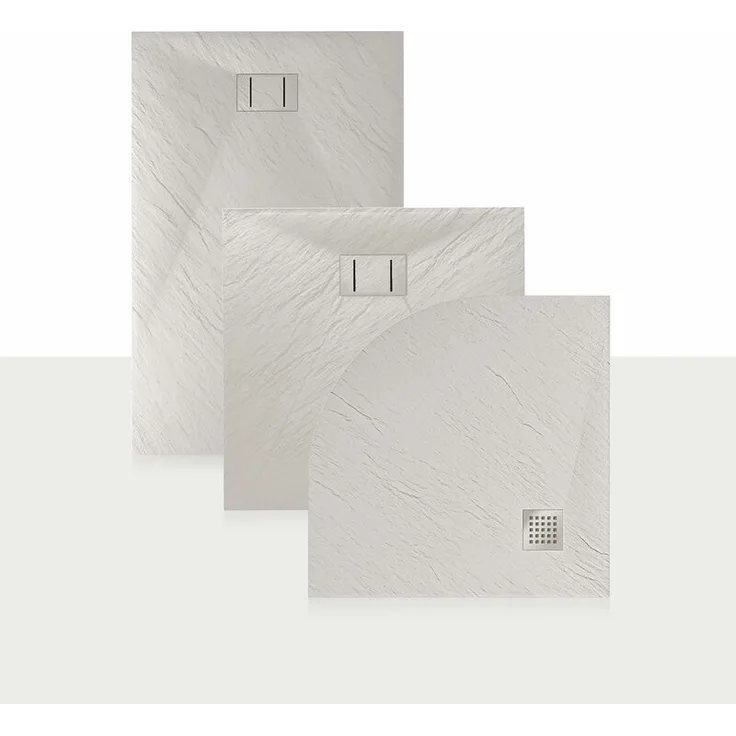 Duschwanne 90x90x2,6 CM Quadratisch Weiß Stein-Effekt Mod. Blend