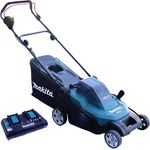 Makita DLM 432 Akku-Rasenmäher mit 2 x Akku 6 Ah und Doppelladegerät, 43 cm Schnittbreite
