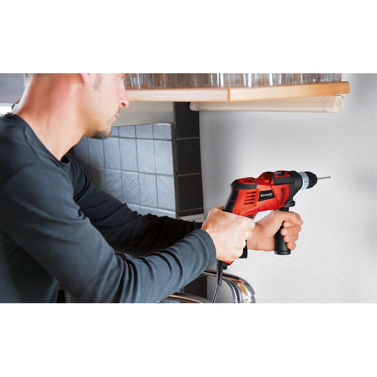 Einhell Schlagbohrmaschine TC-ID 550 E (550 W, Drehzahlregelelektronik, Drehzahlvorwahl, Rechts--Linkslauf, Metall-Tiefenanschlag, Zusatzhandgriff) – Bild 6