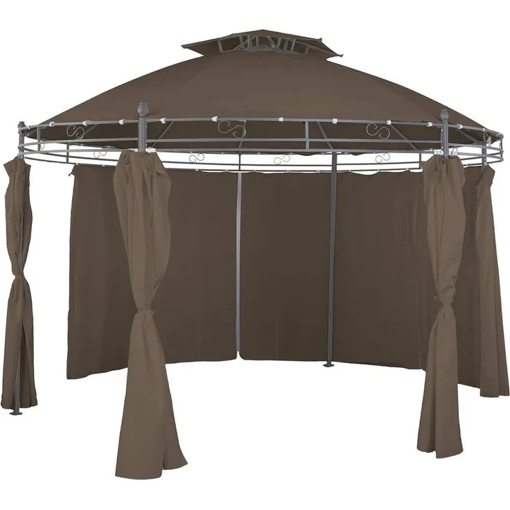 Linder Ersatzdach für Pavillon rund Ø3,5m beige, rot, grau oder taupe wasserdicht Dach taupe