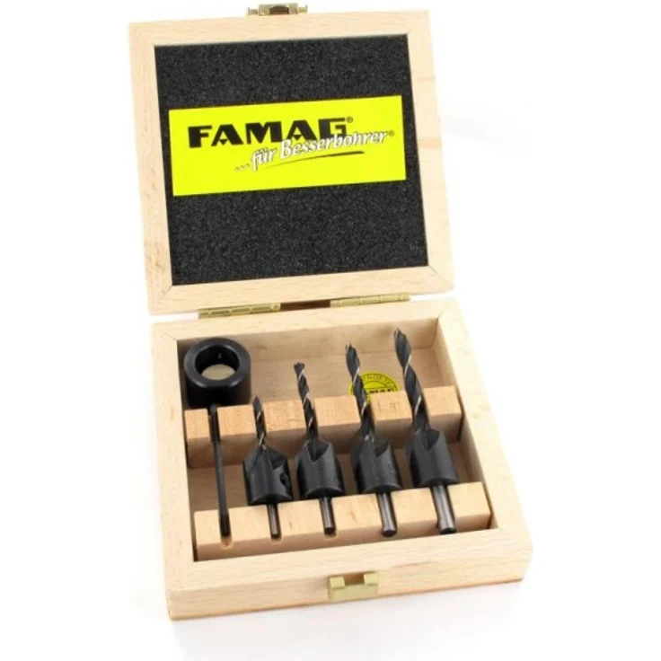 Famag Bohrer-Senker-Satz Bohrer-Ø: 3, 4, 5, 6 mm mit Aufsteckversenkern – Bild 1