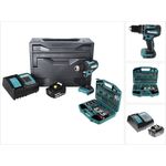 Makita DHP485SM1X Akku Schlagbohrschrauber 18 V 50 Nm Brushless + 1x Akku 4,0 Ah + Ladegerät + 101 tlg. Bit und Bohrer Set + Makbox