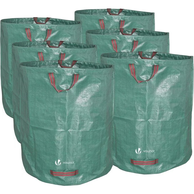 VOUNOT Gartenabfallsack 272 Liter, Gartensäcke für Grünabfall, 6er-Set - Vounot
