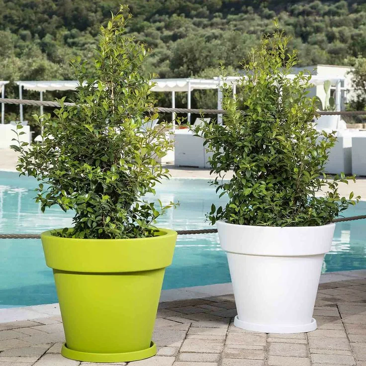 Vaso Gemma grigio in resina diametro 80 cm