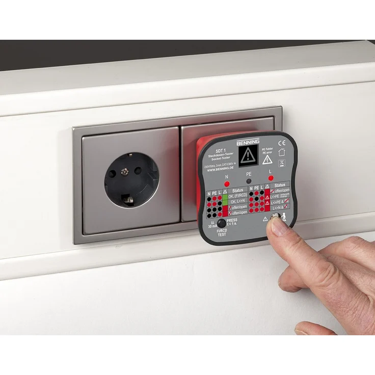 Benning SDT1 Steckdosentester mit Fingerkontakt – Bild 4