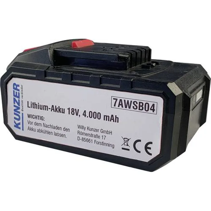 Kunzer 7AWSB04 Werkzeug-Akku 18V 4000 mAh Li-Ion