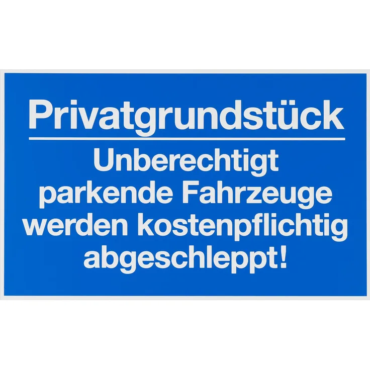 Metafranc Hinweisschild ''Privatgrundstück unberechtigtes Parken'' - 400 x 250 mm - Beschilderung - Verbotsschild - Halteverbot - Parkverbot - Grundstückskennzeichnung - Gewerbekennzeichnung - 500510