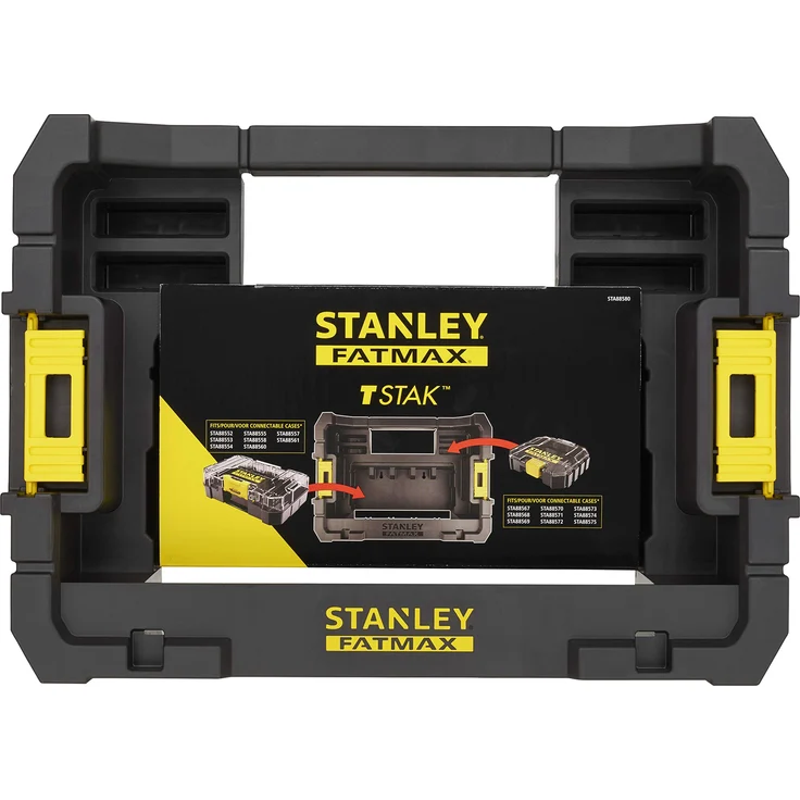 Stanley STA88580-XJ FatMax Caddy STA88580 für bis zu 4 Schüttelboxen und 5 kleine ToughCases, kompatibel mit den Aufbewahrungssystemen Pro-Stack und T-Stak, eingebauter Tragegriff – Bild 1