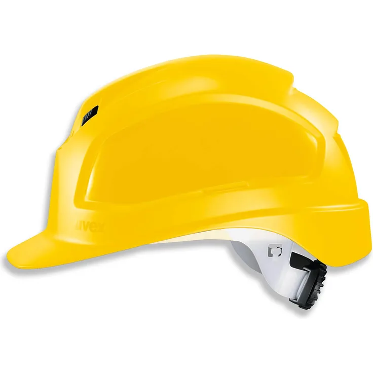 Uvex Airwing B-WR Baustellenhelm mit Weitenregulierung - Langer Schirm - Gelb