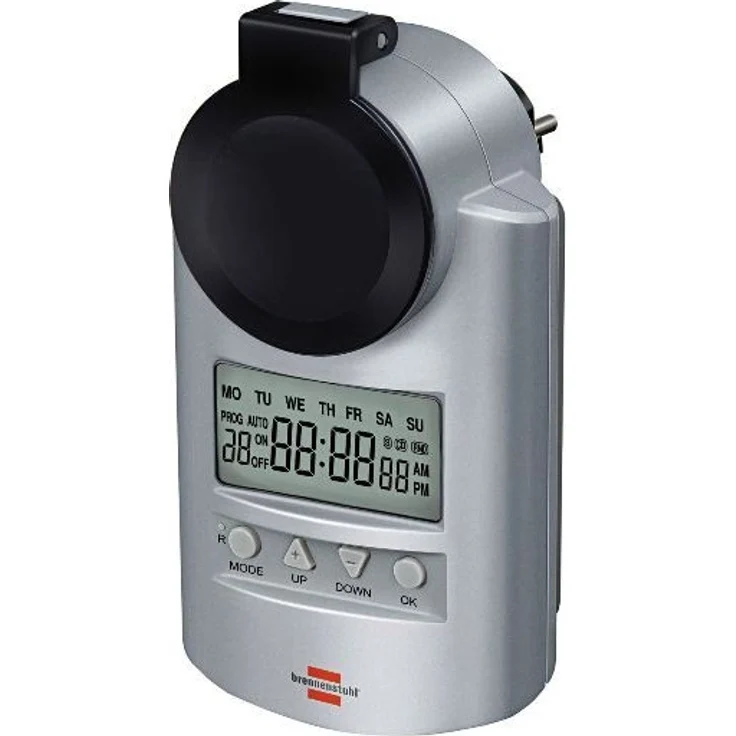 Brennenstuhl Primera-Line Zeitschaltuhr DT IP44, digitale Timer-Steckdose (Wochen-Zeitschaltuhr, IP44 Schutz & erhöhter Berührungsschutz) – Bild 1