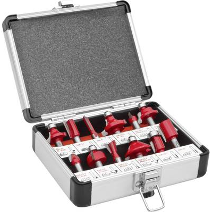 Holzmann Maschinen 12tlg. Oberfräsersatz im Aluminiumkoffer OFS12 (OFS12)